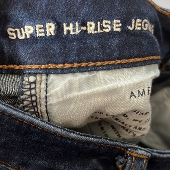 America Eagle Super Hi-Rise Dark blue Jegging Size 2 long - Picture 3 of 8
